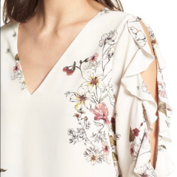 1.State Ruffle Cold Shoulder Top - Picture 5 of 7